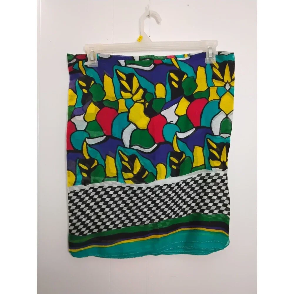 Large one size square cotton scarf 40